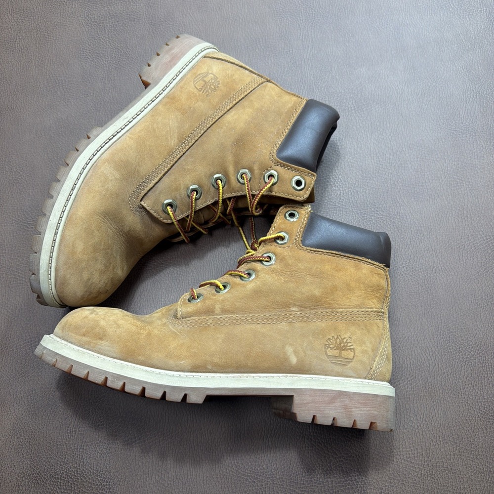 Timberland Boots Boys Size 5.5 Junior Y Premium 6 Inch Wheat Leather 200 Gram - Picture 3 of 7
